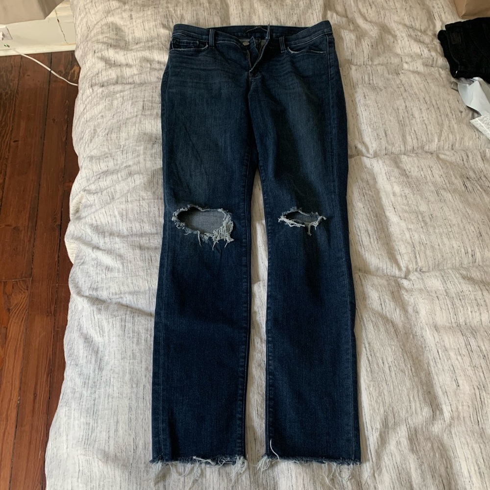 J Brand Distressed Jeans with Raw Hem